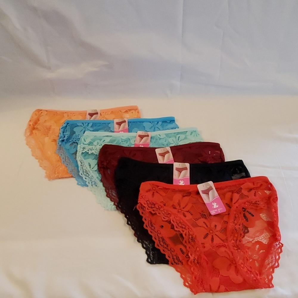 Women's Lace Bikini Panties - Multi Color 6-Pack